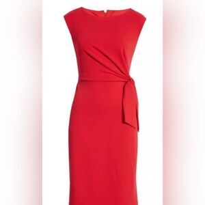 TAHARI ASL NEW Cap Sleeve Side Tie Sheath Dress